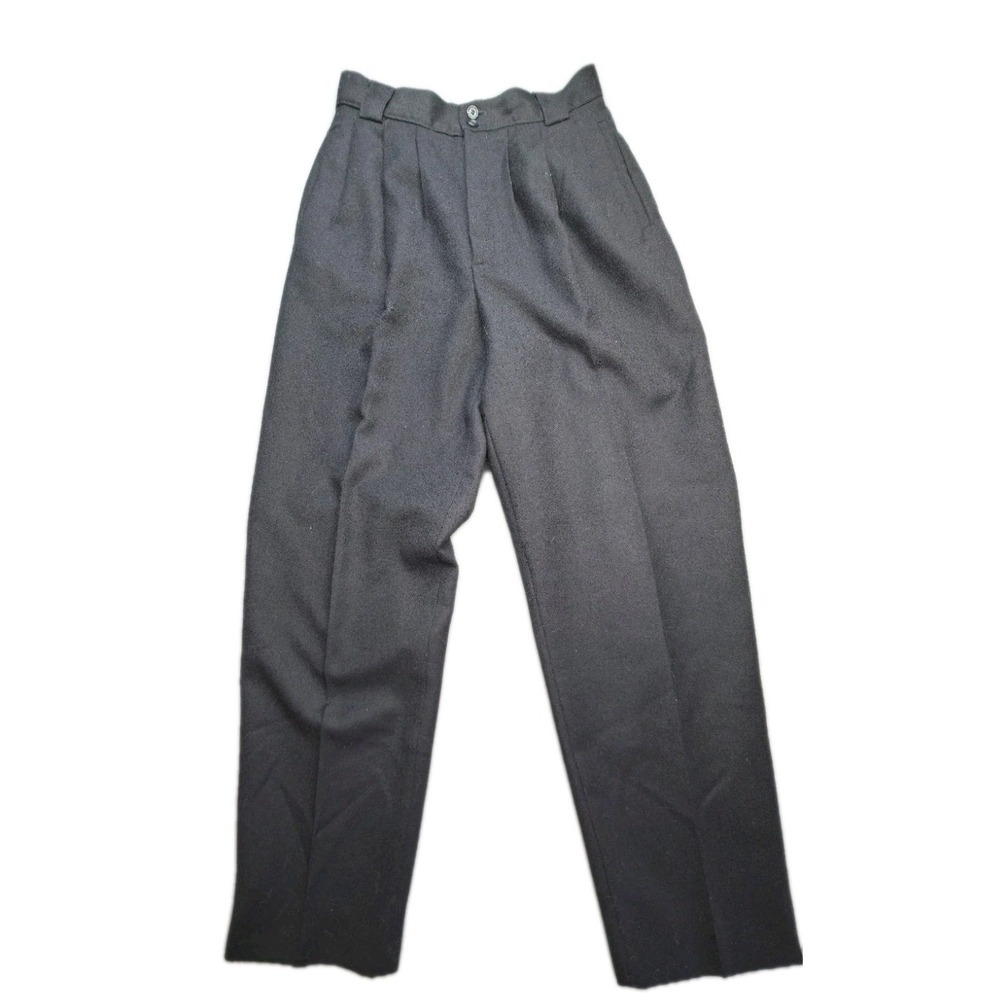 Giorgio Sant'Angelo VTG Wool Pleated Dress Pants Women's 8 Navy 100% Wool 80's